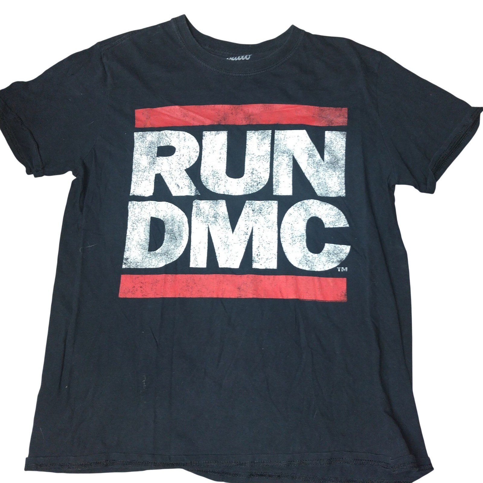 Bravado Run DMC Graphic T-Shirt Mens Medium Black HipHop Rap Tee Distressed Logo