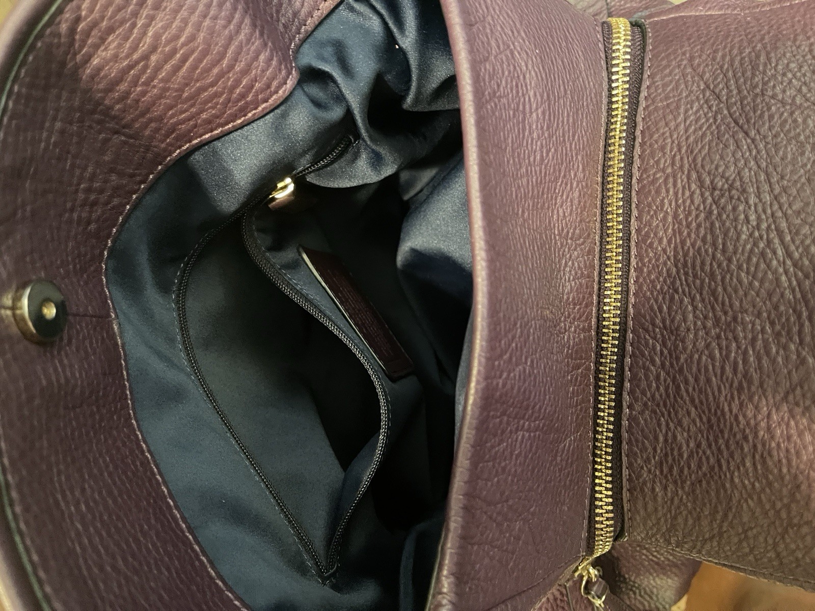 Coach Madison Phoebe Plum Purple Leather 3 Compartment Shoulder Tote W/ Hang Tag