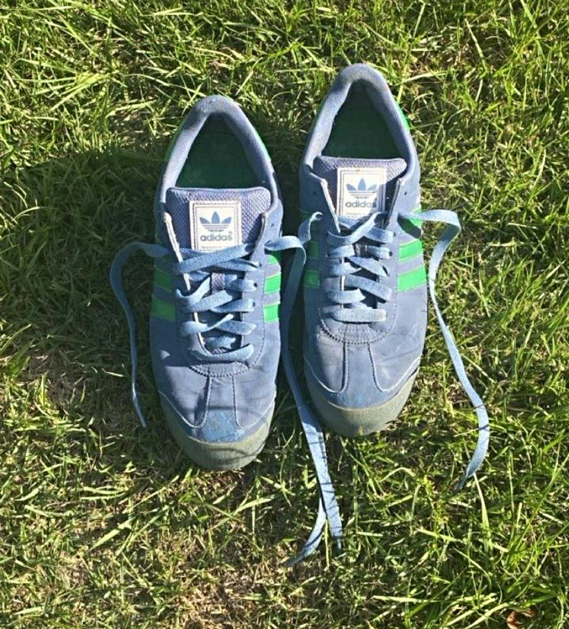 Adidas Men’s Retro Samoa Blue And Green Size 9.5 Men’s Vintage Shoes 90s Skater