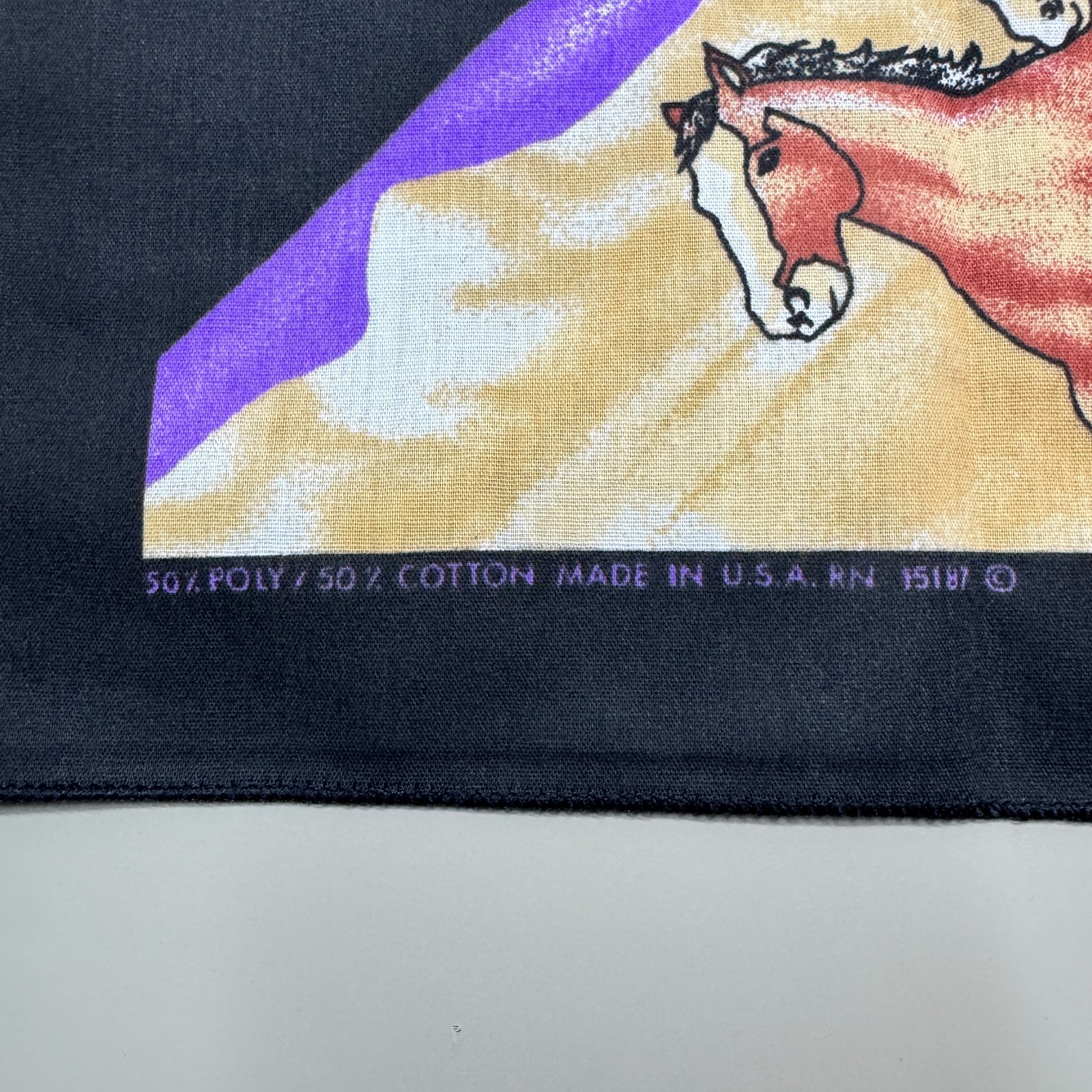 USED – Vintage Budweiser Bandana Cowboy 21 in X 21 in Anheuser Busch Clydesdales