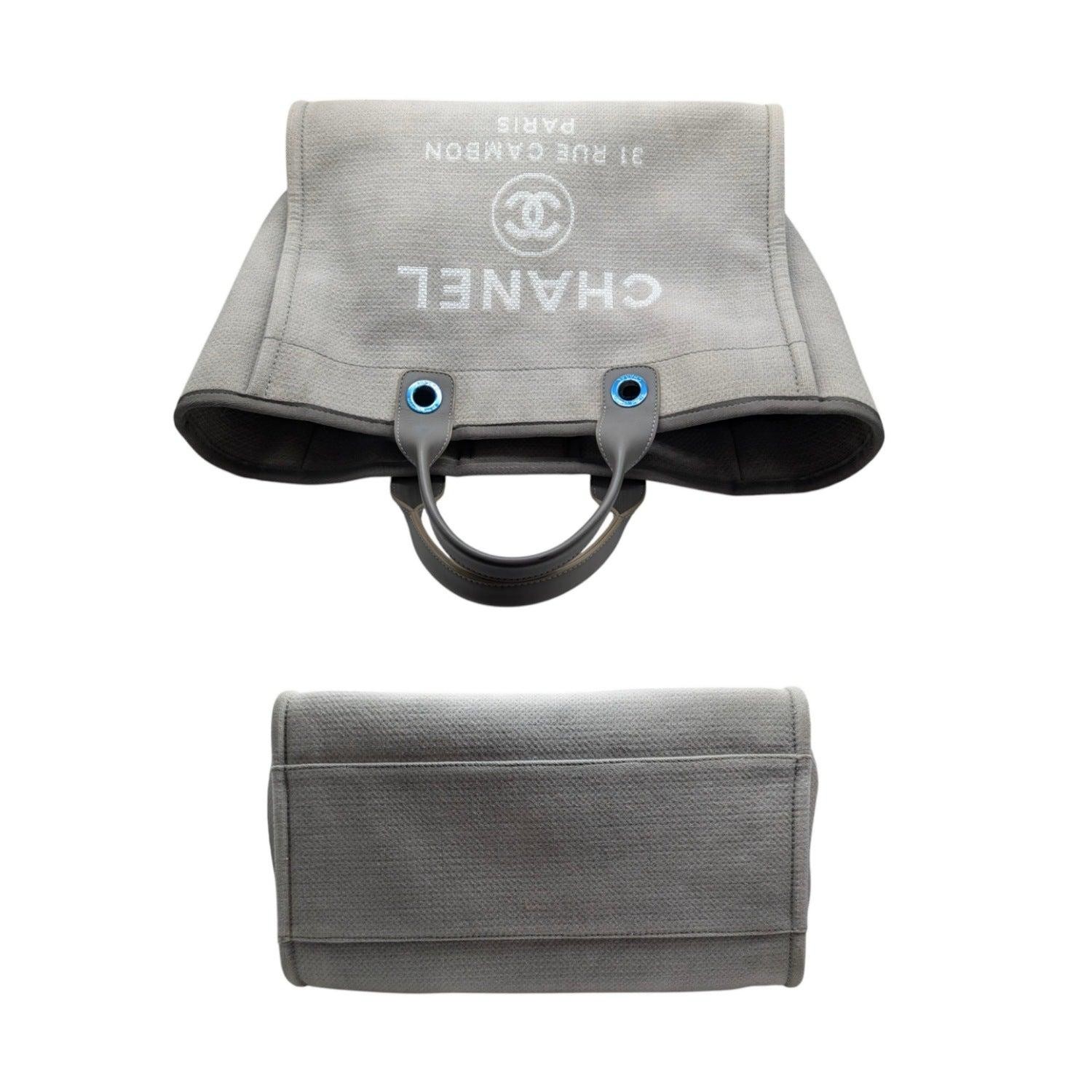 Chanel 2015 Medium Gray Deauville Shopping Tote