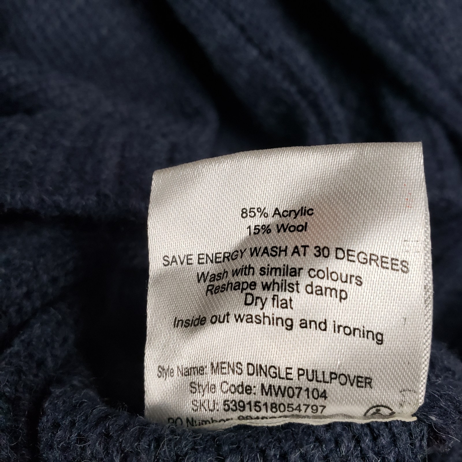 Emerald Isle Knitwear Sweater Mens Medium Blue Dingle Cable knit Wool Blend