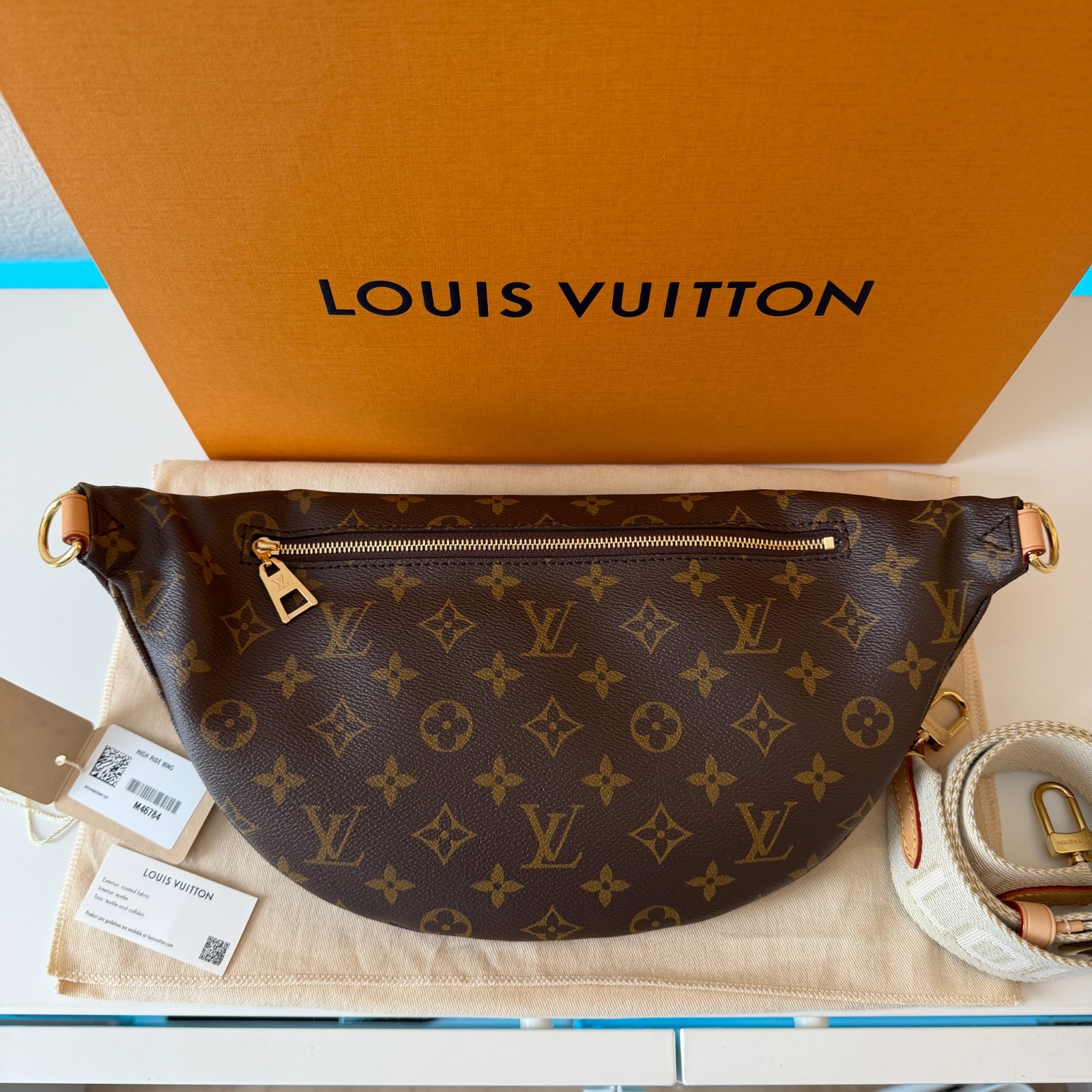 Louis Vuitton High Rise Bumbag Monogram Canvas AUTHENTIC Belt Bag Full Set NEW