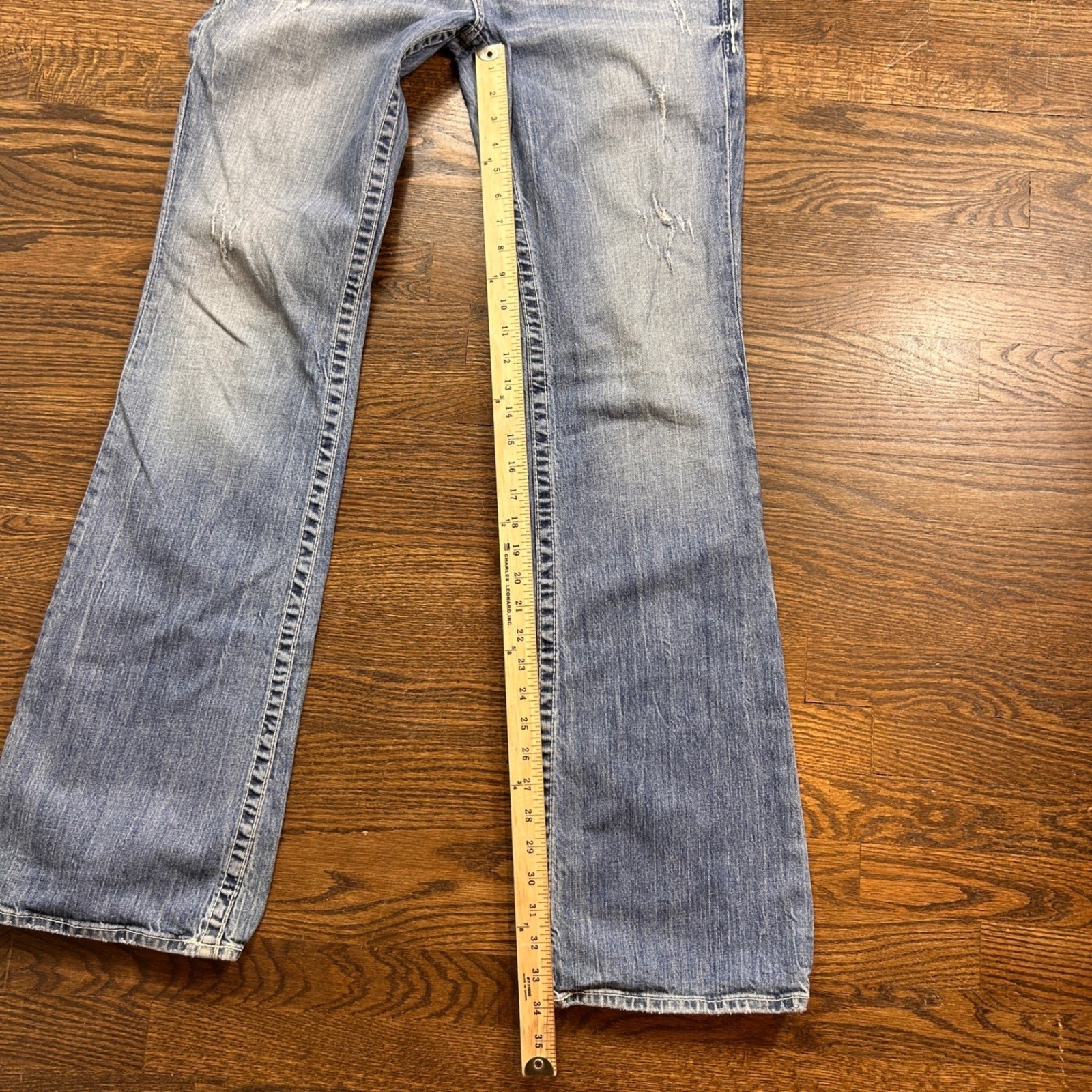 Big Star Maddie Bootcut Jeans Womens 31XL Medium Wash Distressed Western Rodeo