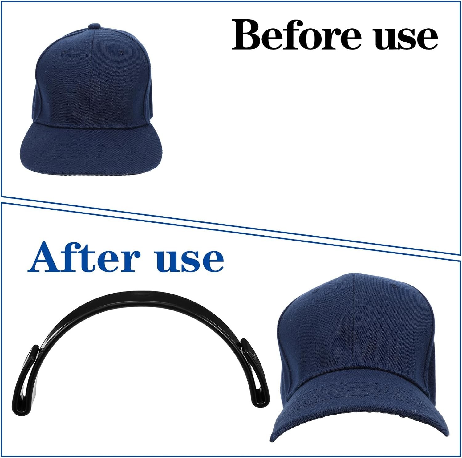 4pcs Hat Bender Curver Tool, Adjustable Baseball Cap Brim Shaper, Black