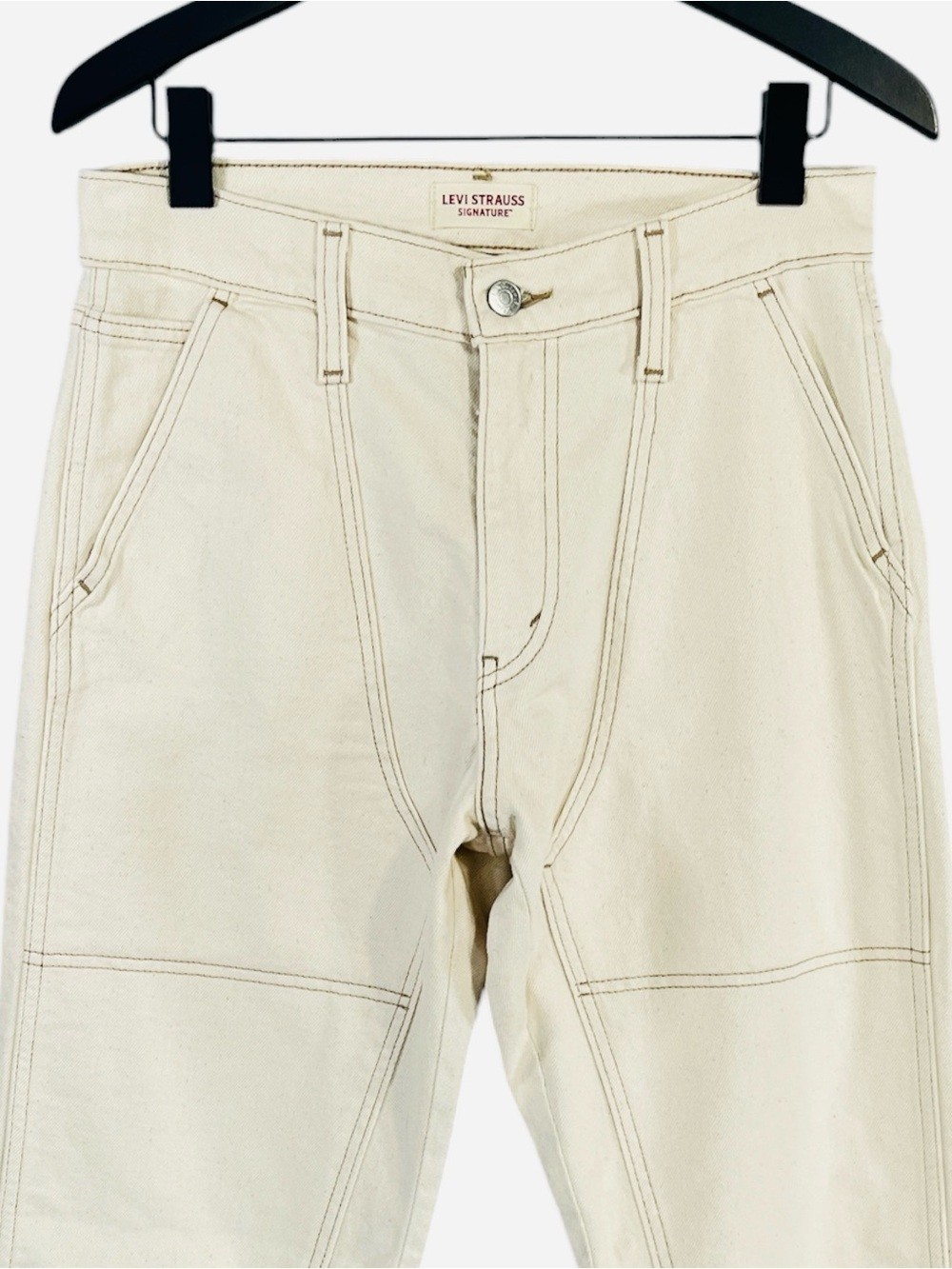Levi Strauss Signature Off White/Cream Double Knee Straight Leg Jeans W29 X L32