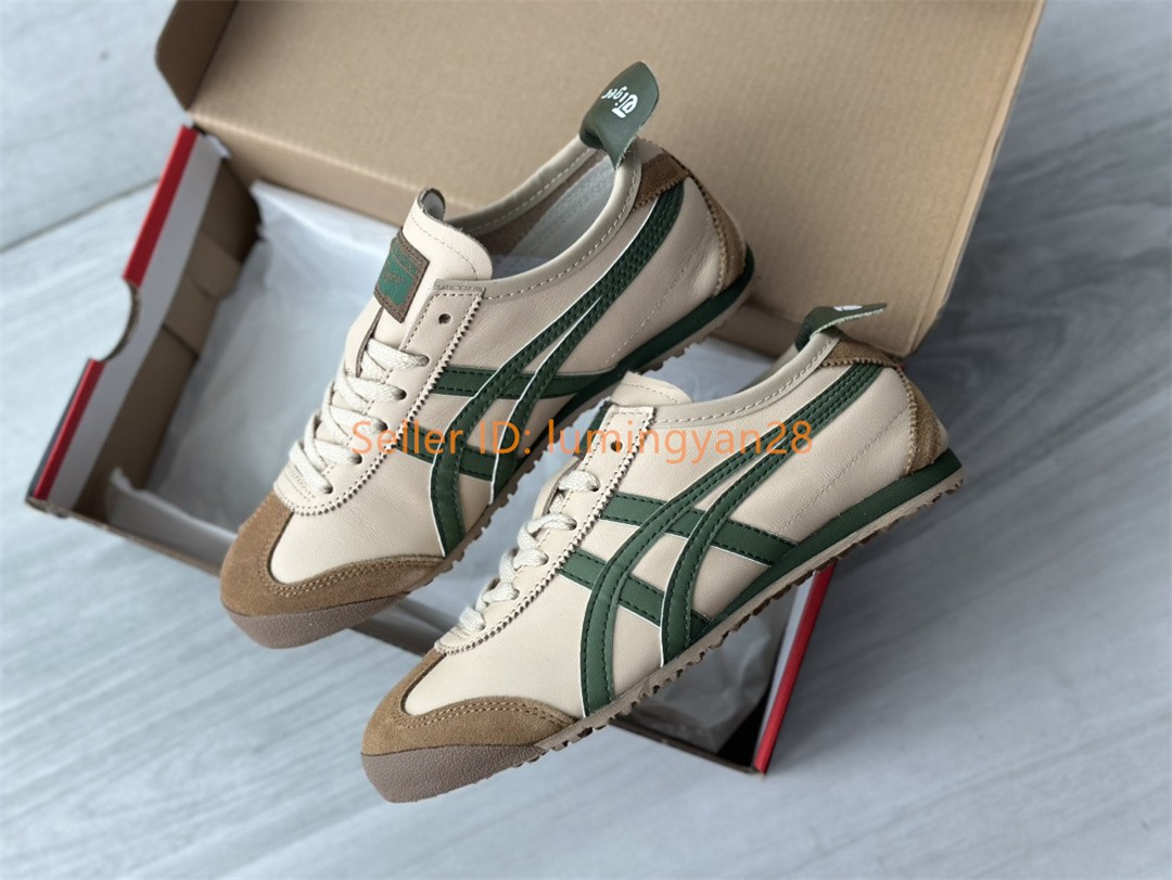 2026 NEW! Onitsuka Tiger MEXICO 66 Green Brown DL408-1785 for Mens Womens