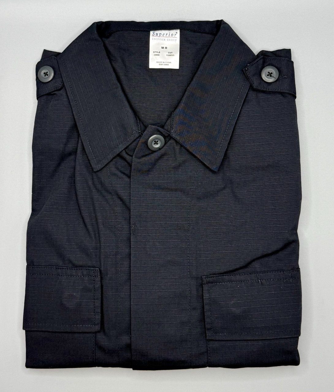 ⭕️ TACTICAL BDU DARK NAVY RIPSTOP LS SHIRT MILITARY WORKWEAR M SUPERIOR UNIFORM