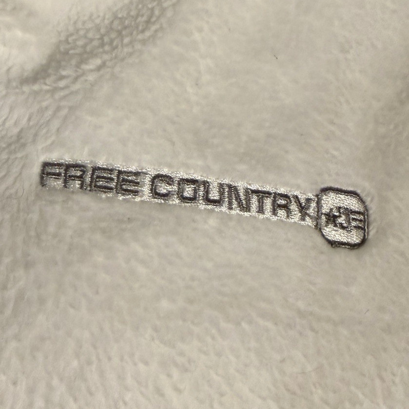 Free Country Full Zip Fleece Jacket White XXL Regular Fit Logo Long Sleeve Women