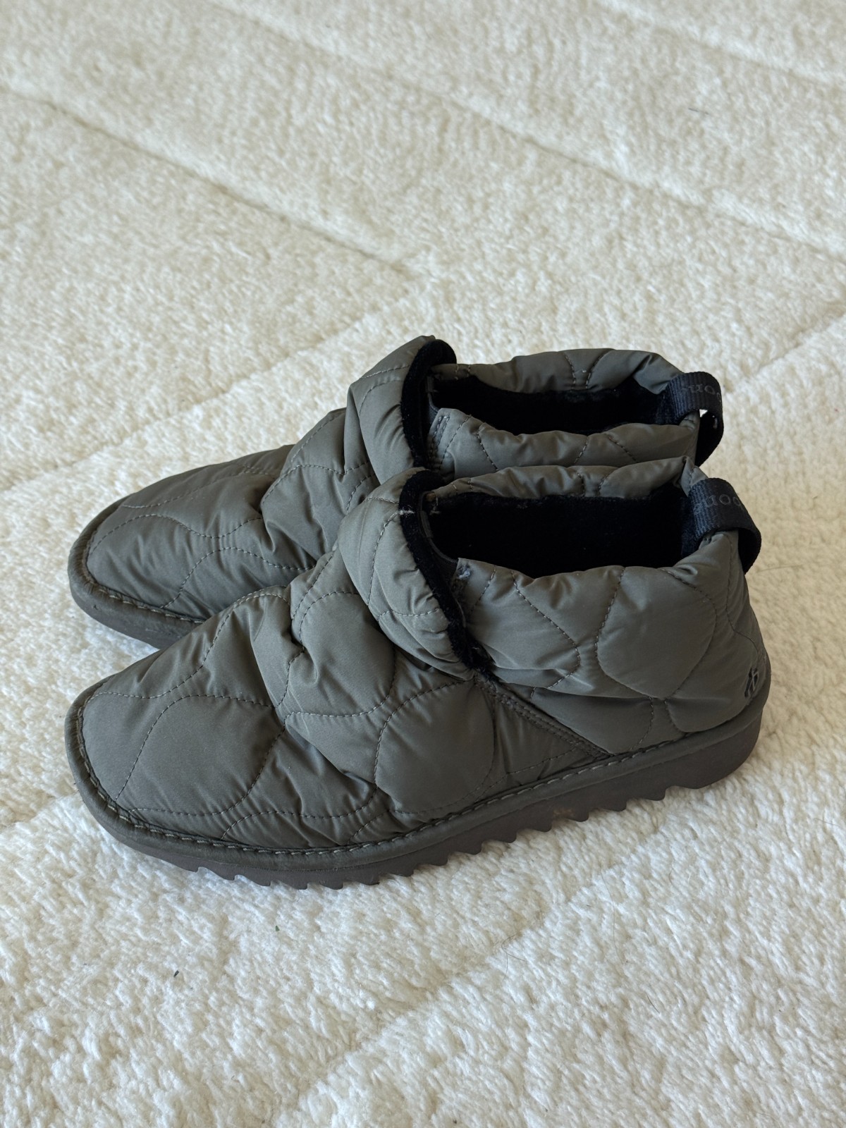 Rag & Bone Women’s Quilted Puffer Ankle Boots Booties Olive Green Size 37.5 US 7