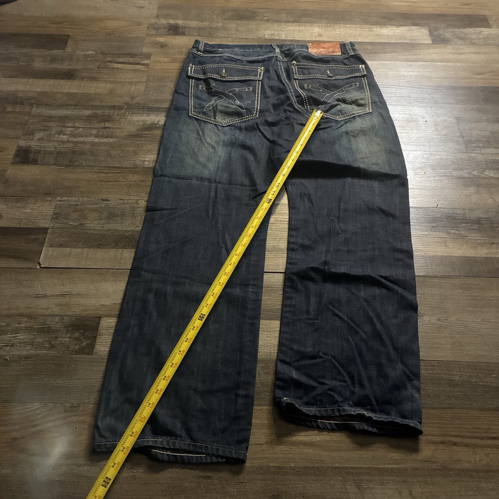 Buffalo David Bitton Men’s Dark Wash Blue Denim Relaxed Straight Jeans 36