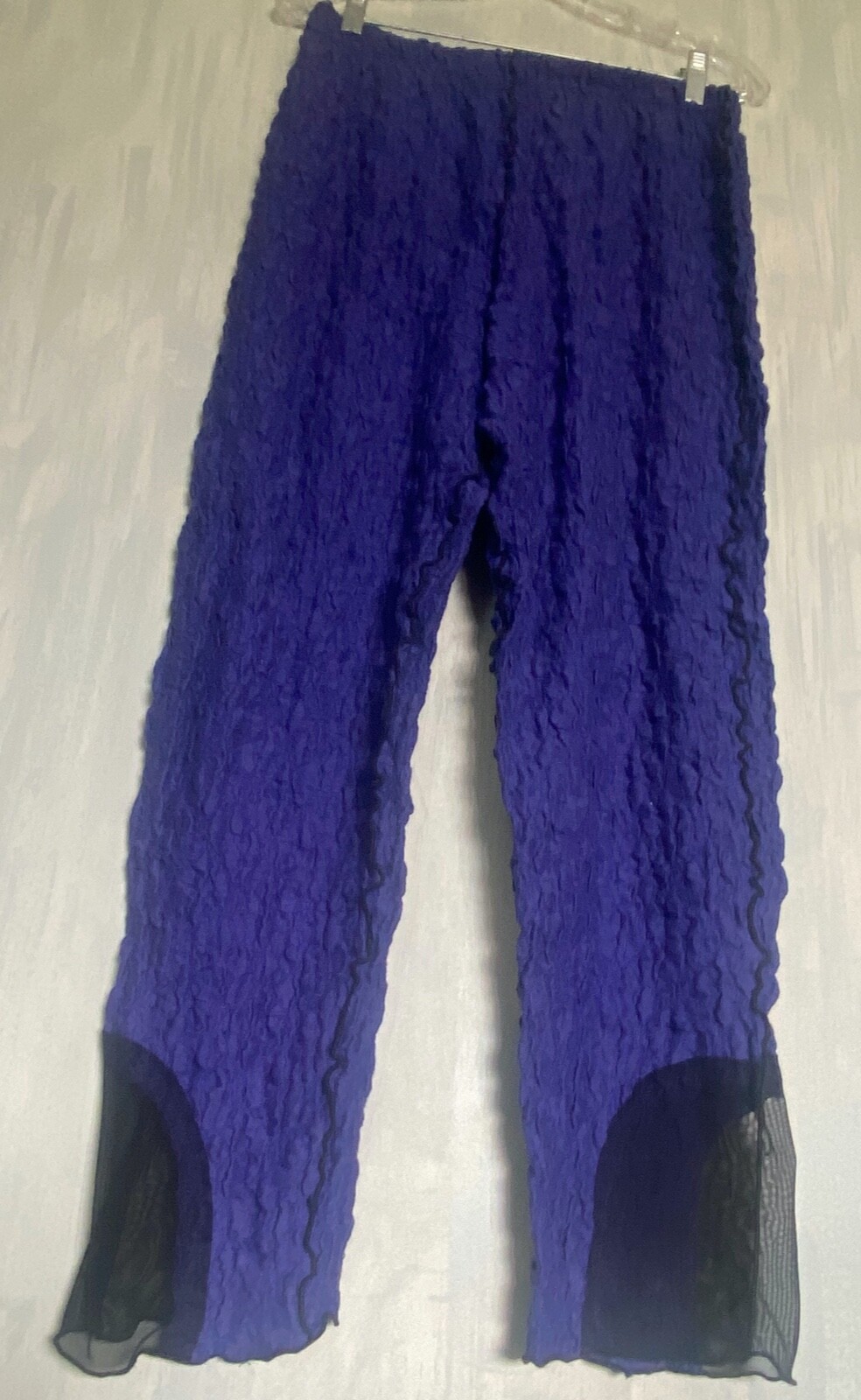 NOBLU / BREAKFAST IN TOKYO Lagenlook Purple Crinkle Gauze Cotton Pants w Mesh M