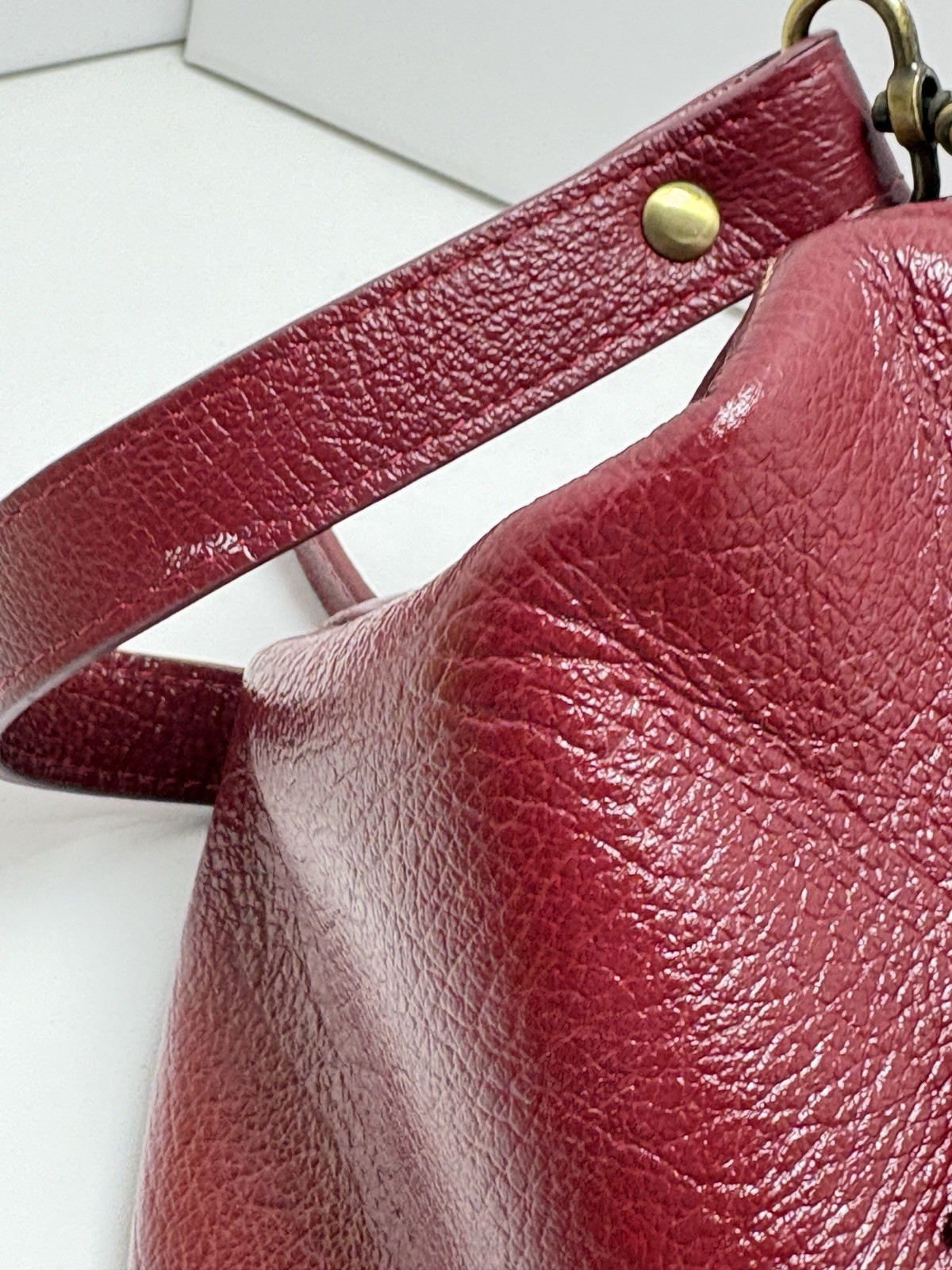 Ameri Leather Hillary Crossbody Red Bag W/ Handle Doctor Bag 13” X 6.75. 6.75