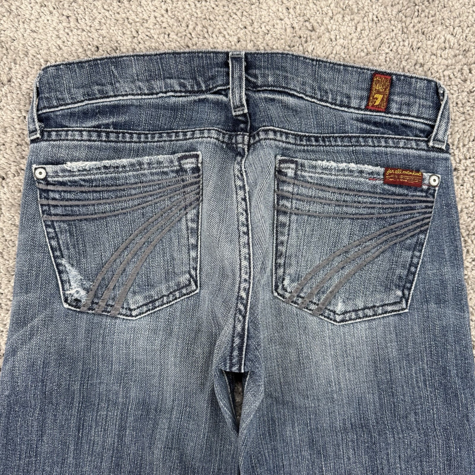 7 For All Mankind Dojo Jeans Women’s Size Tag-24 / Fits-26 Flare Leg Distressed