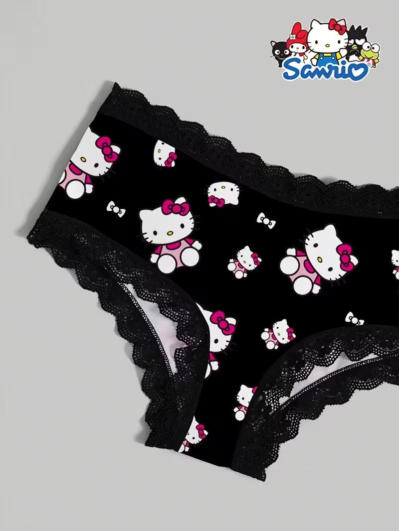 Sanrio Hello Kitty Sexy Cute Cartoon Lace Kawaii Brief Panties – Pack of 3