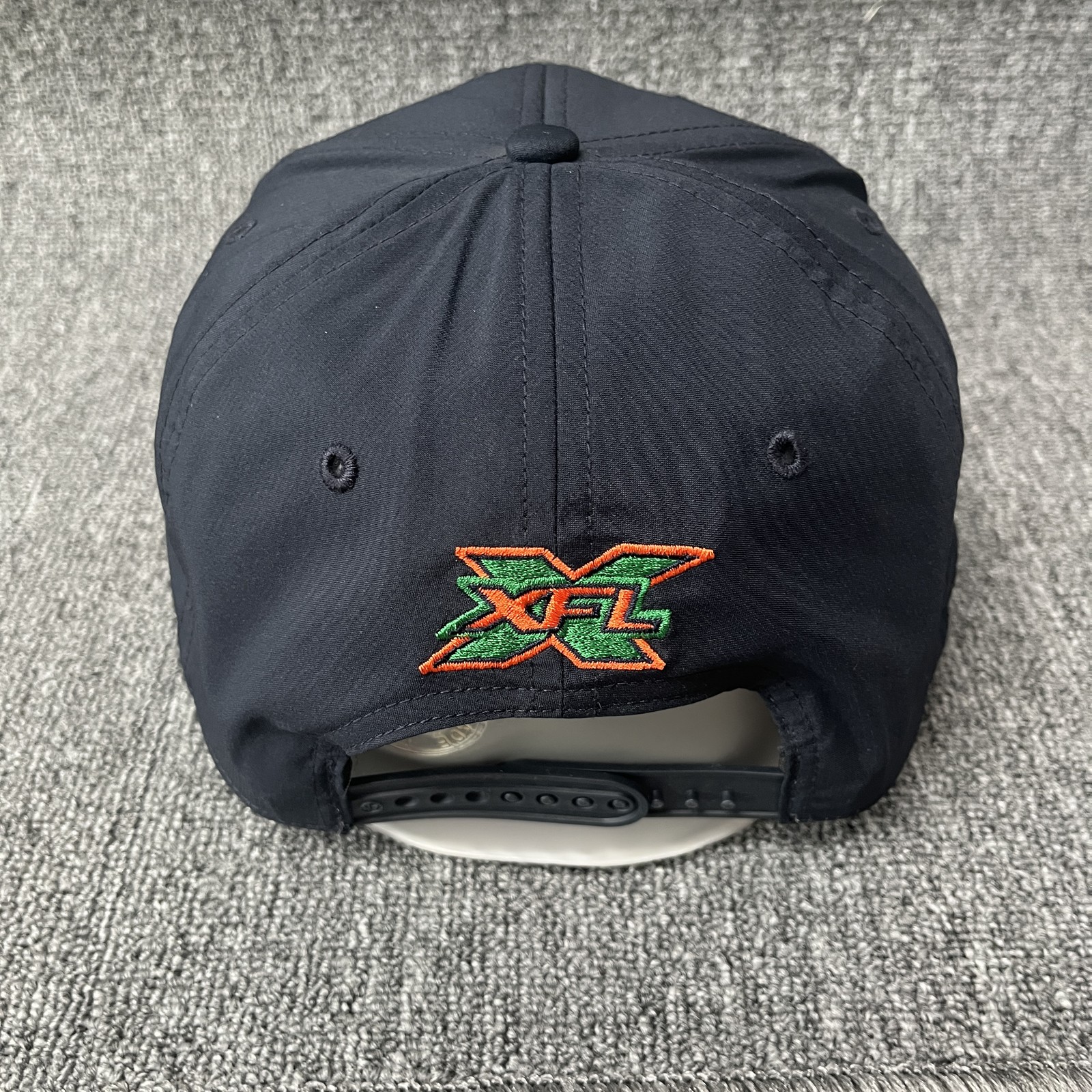 ’47 XFL Seattle Dragons MVP DP Adjustable Snapback Curved Brim Navy Orange Green
