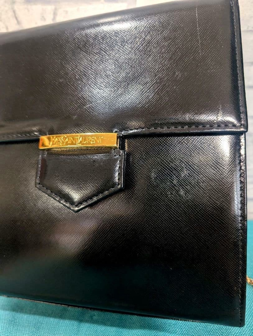 Yves Saint Laurent YSL Black Leather Crossbody Bag 8×8.3×2.8in Used