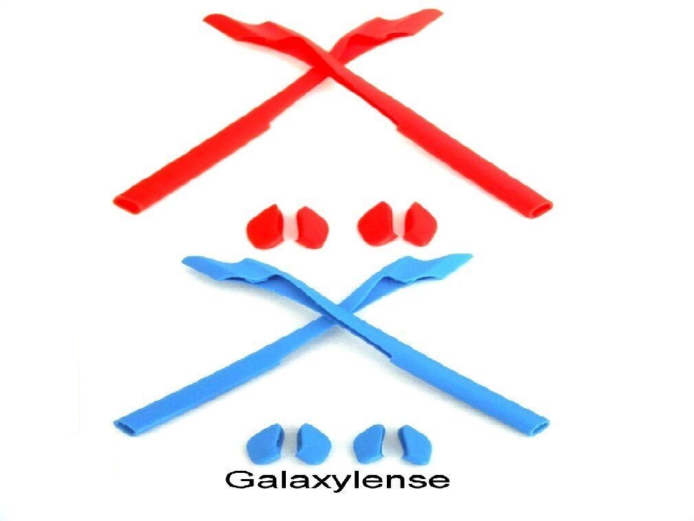 Galaxy Earsocks & Nose Pads For Oakley Half Jacket 2.0 / 2.0 XL Blue/Red 2Pair