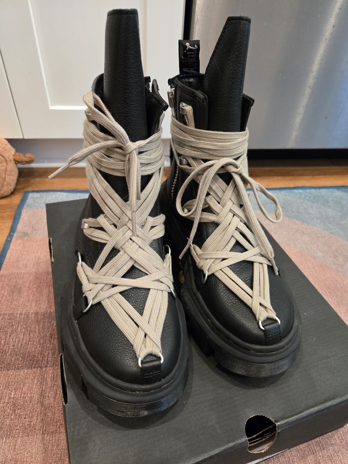 Dr. Martens x Rick Owens 1460 Limited Edition Black Leather Boots UK6 US7- Mens