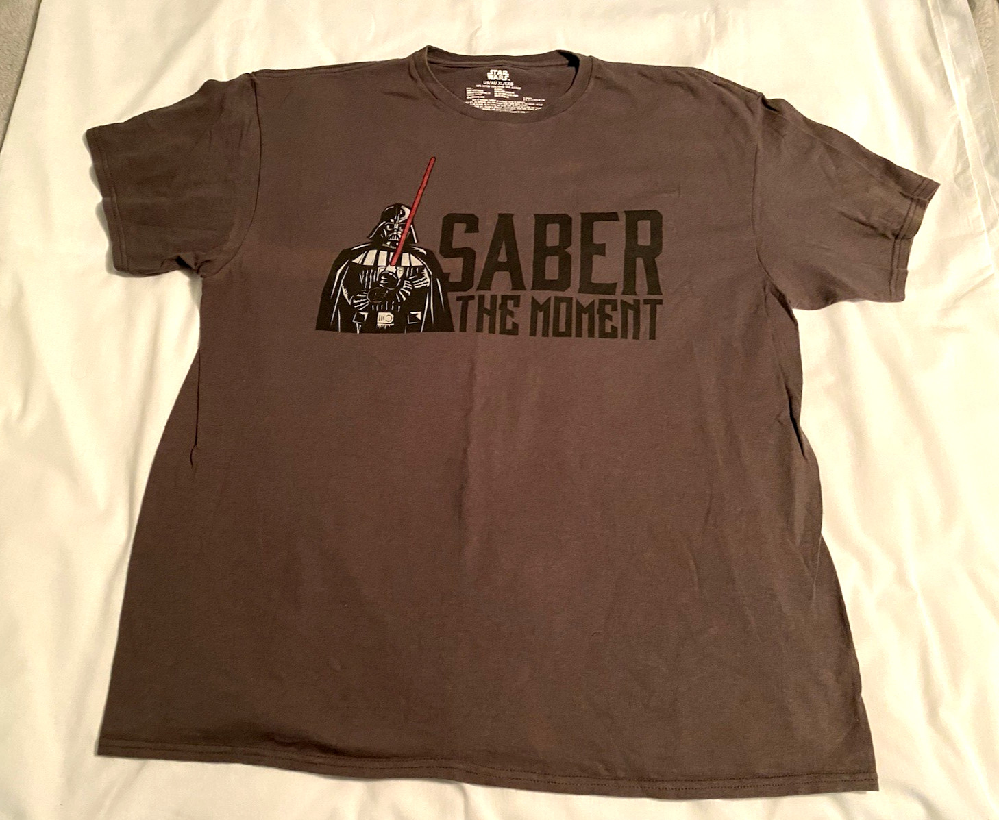 Star Wars Disney Darth Vader Saber the Moment T-shirt X- Large, gray