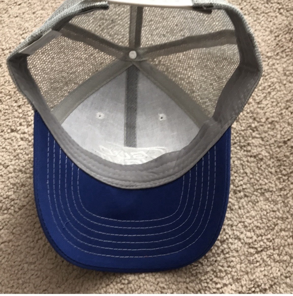 Bud Light Men’s Adjustable Blue and Grey Hat One Size Fits Most
