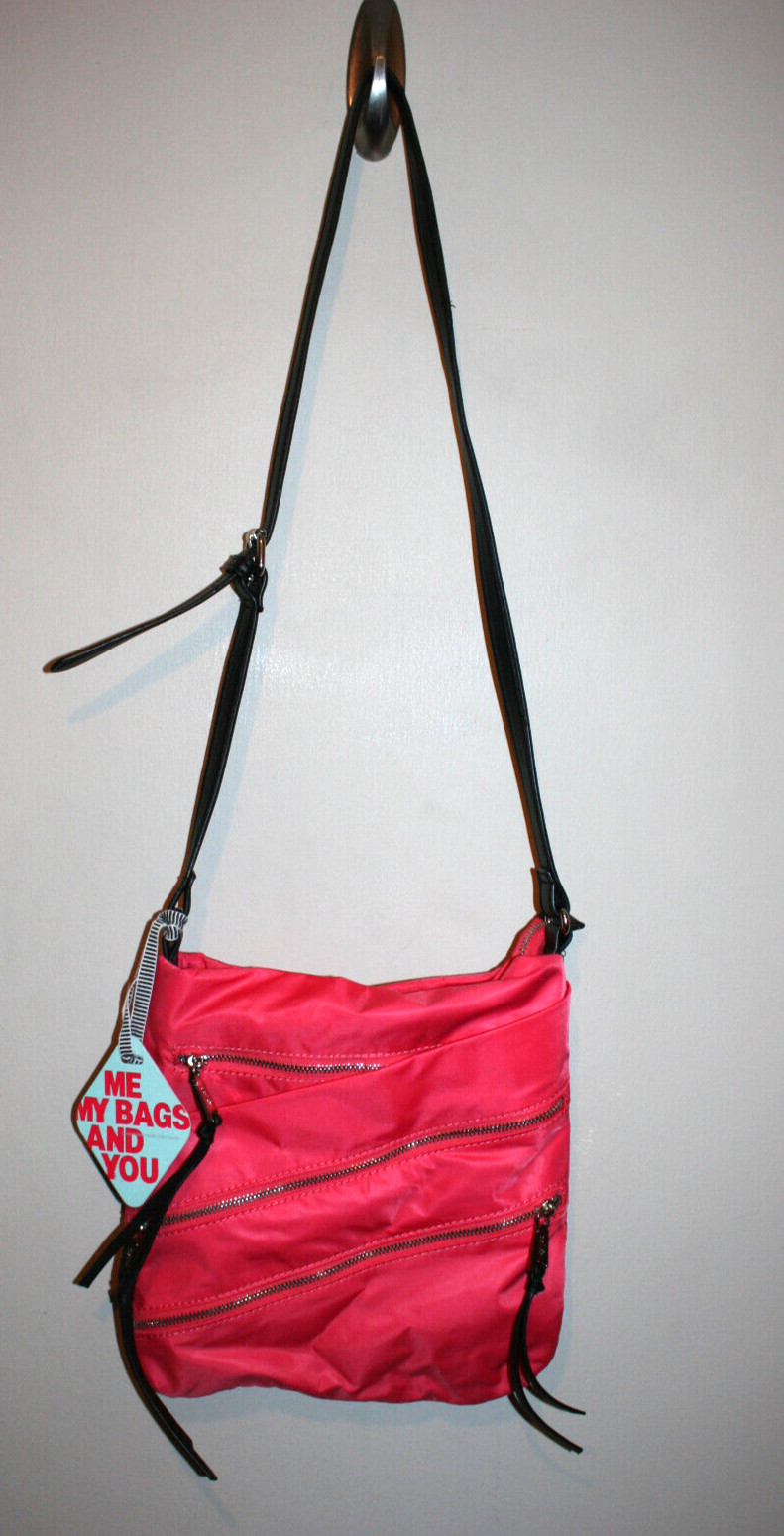 NEW CoLab By Christopher Kon Crossbody Zippers Bag Purse Watermelon Pink 4650