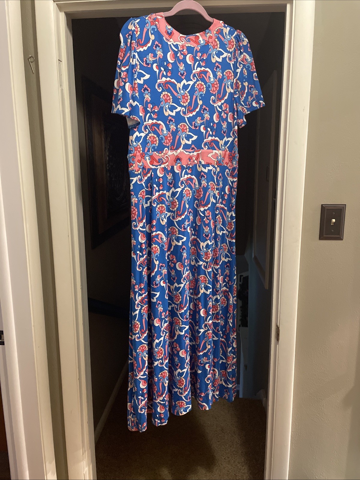 NWT NEW Boden Women’s Ellie Flutter Maxi Tea Dress Kingfisher Blue Size 12 Reg