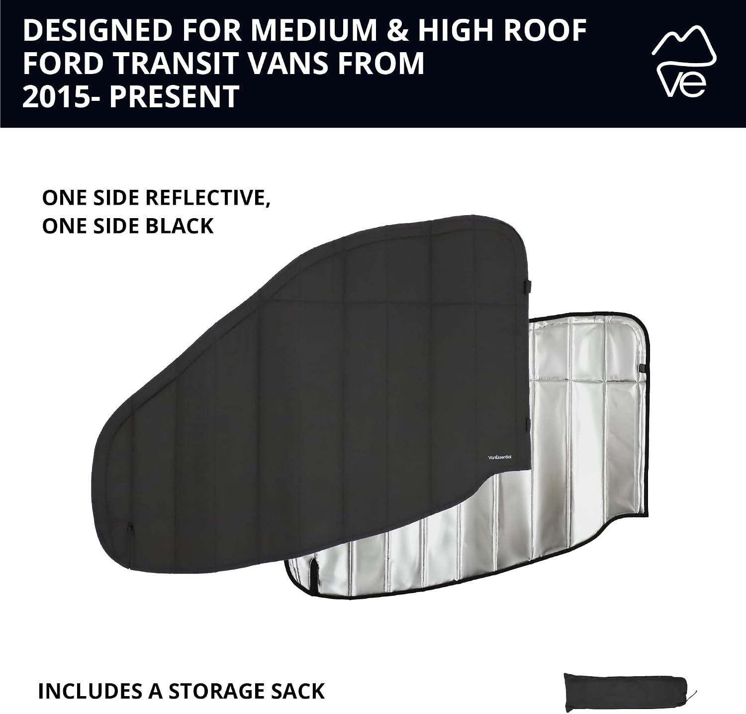 Ford Transit High Roof Blackout Window Covers – Insulated & Reflective Pair