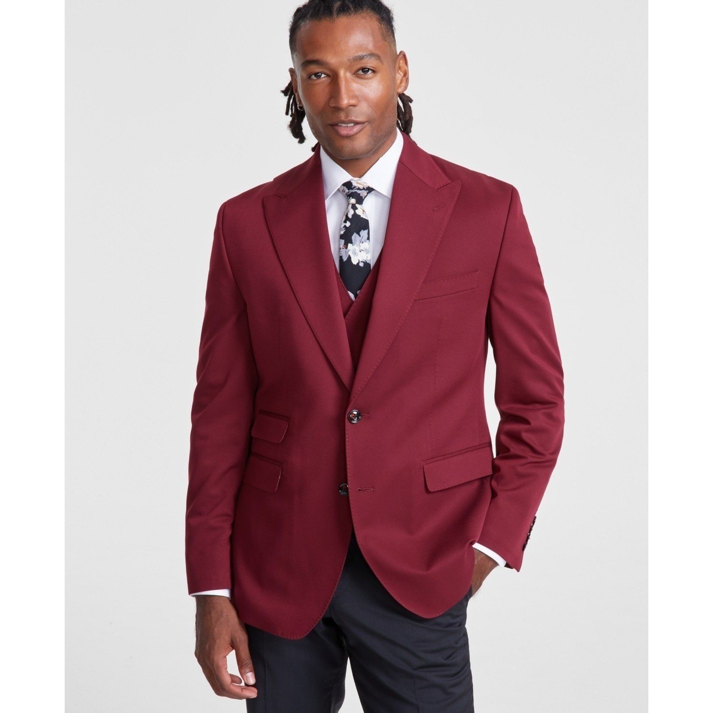 Tayion Sport Coat Mens 46R Red Two Button Modern Fit Blazer Suit Jacket NWT