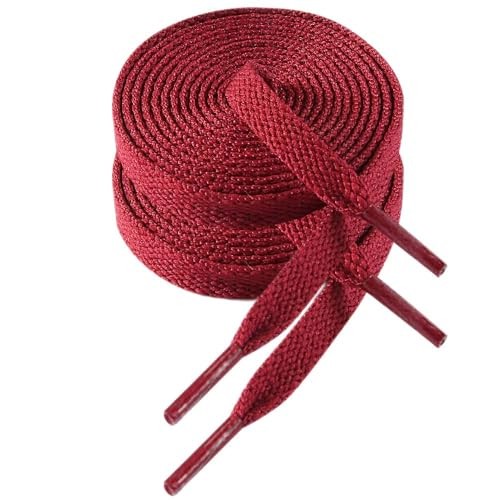 2 Pairs Flat Shoe Laces for Sneakers, Shoe 54″ ( 137 CM ) 14 Dark Red