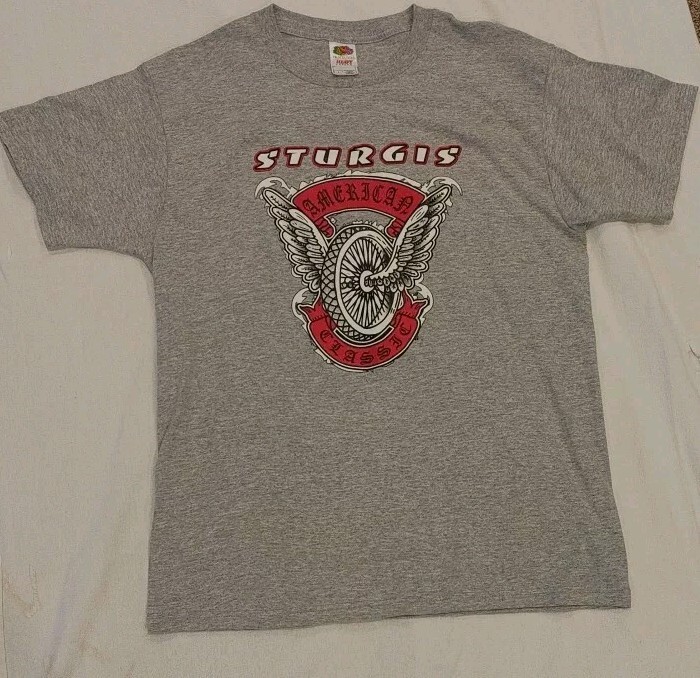 Sturgis Motorcycle Rally Gray 2003 Double Sided T-Shirt Men’s Size Large