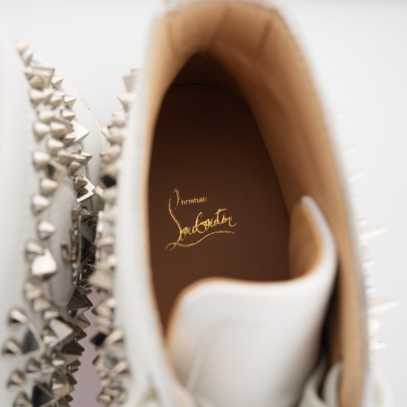 Christian Louboutin Louis Pik Pik High Top Flat Calf White Leather EU 45.5