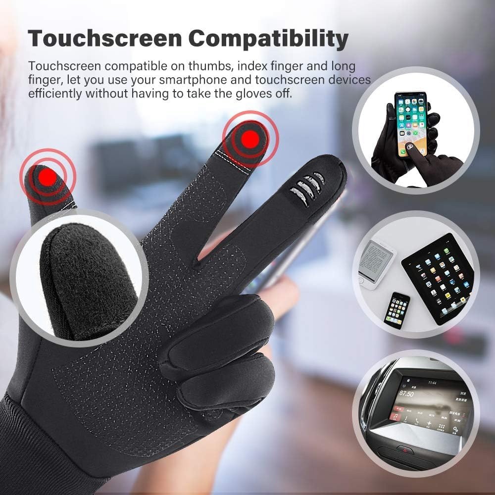 -10℉ Windproof Waterproof Winter Warm Gloves Touchscreen Fingers Non-Slip Gloves