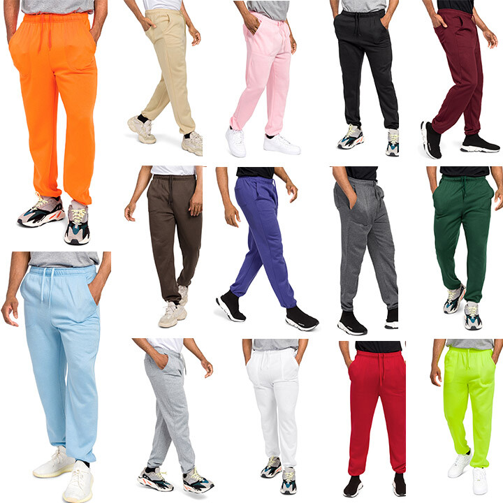Men’s Workout Lightweight Fleece Drawstring Elastic Cuff Sweatpants FL78-GSTYLE