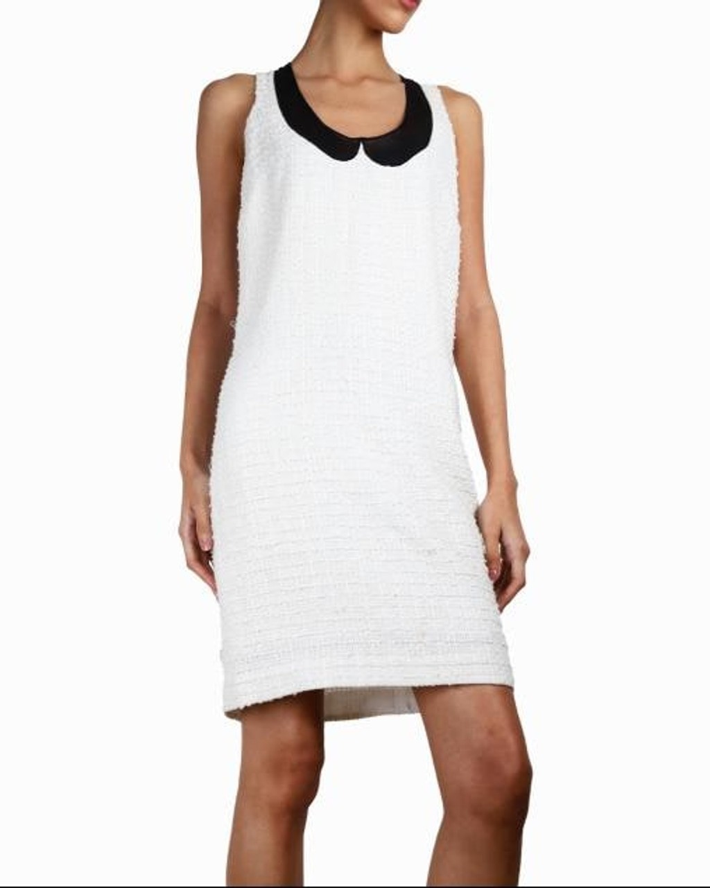 Red Valentino Bouclé Dress White Tweed Dress Peter Pan Collar