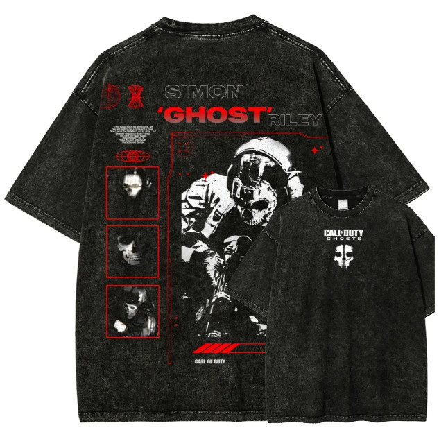 Skull Mask Tactical Soldier Graphic Tee Unisex Gamer Gift T-Shirt