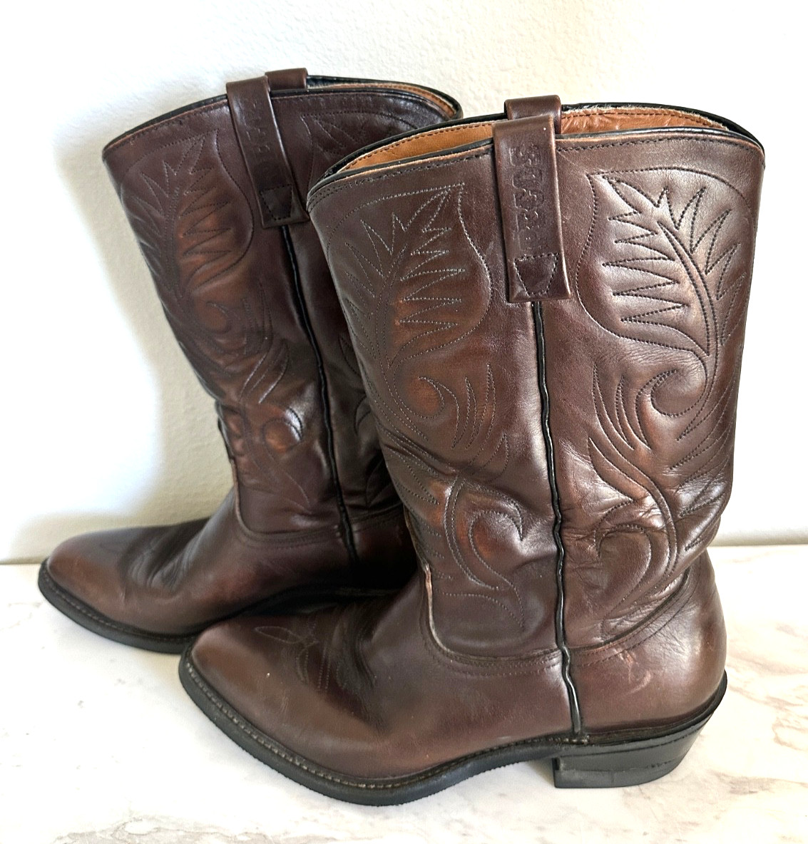 Red Wing Pecos Boots Men’s Size 10 D Brown Leather Western Pull On 9801 Cowboy