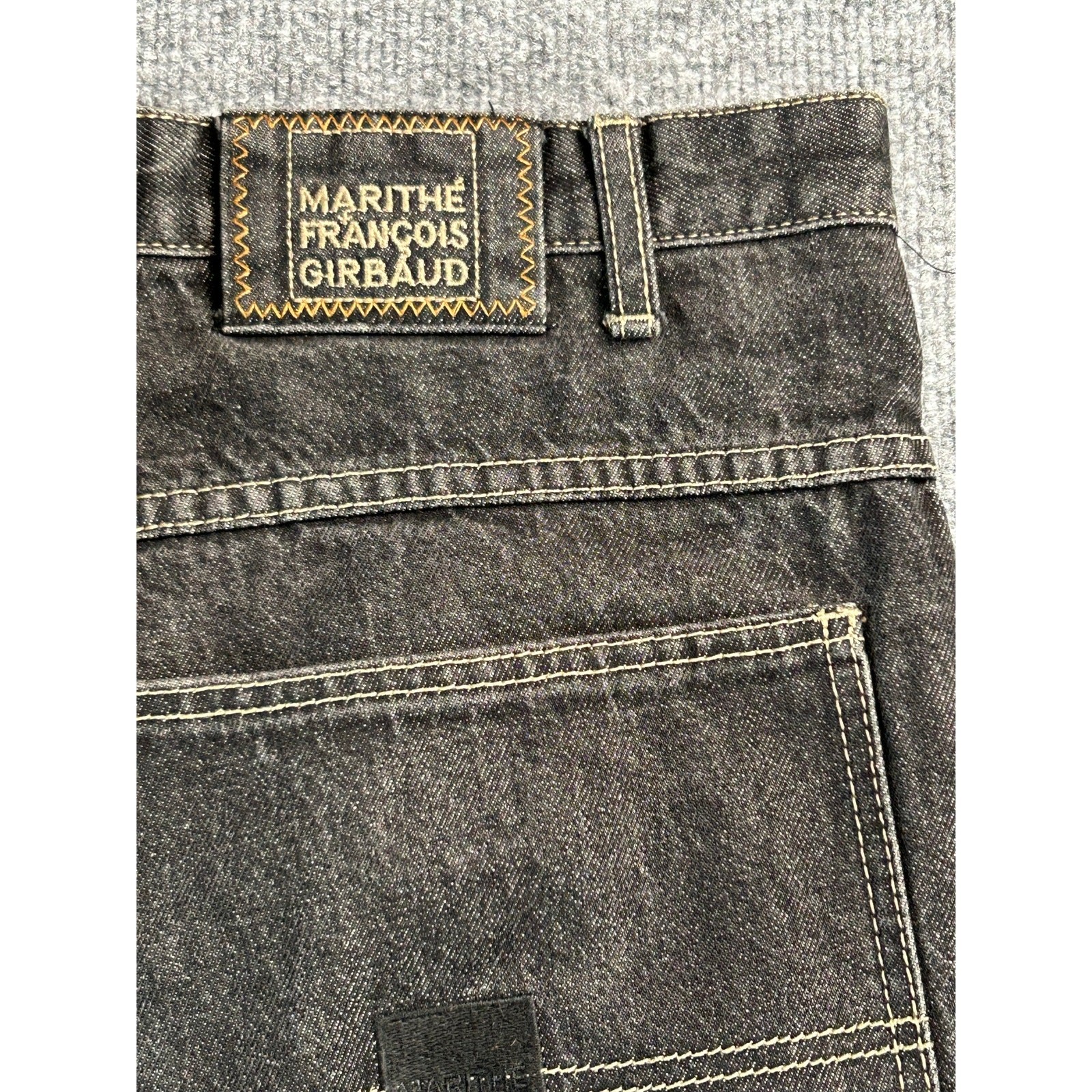 Marlithe Francois Girbaud Jeans Men’s 40 Blk Carpenter Wide Leg Denim Y2K Baggy