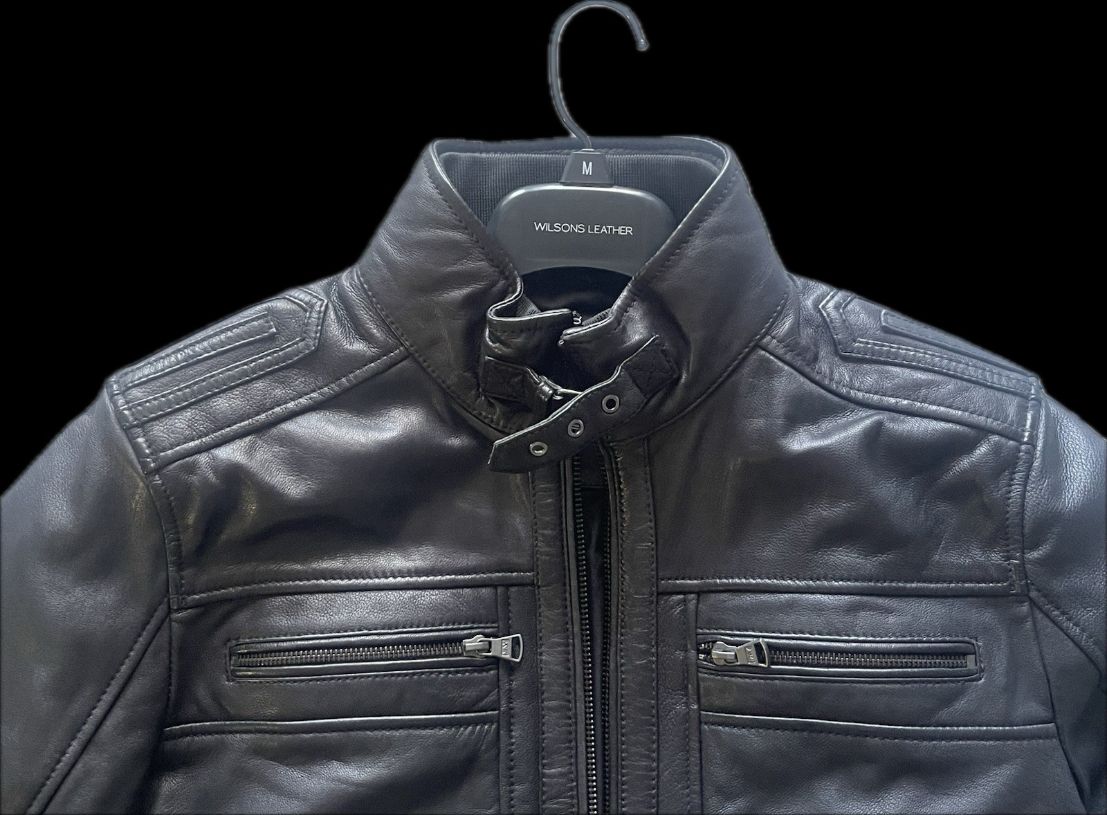 MARC NEW YORK Men’s Black Jacket Full Zip Band Collar Lined Size M