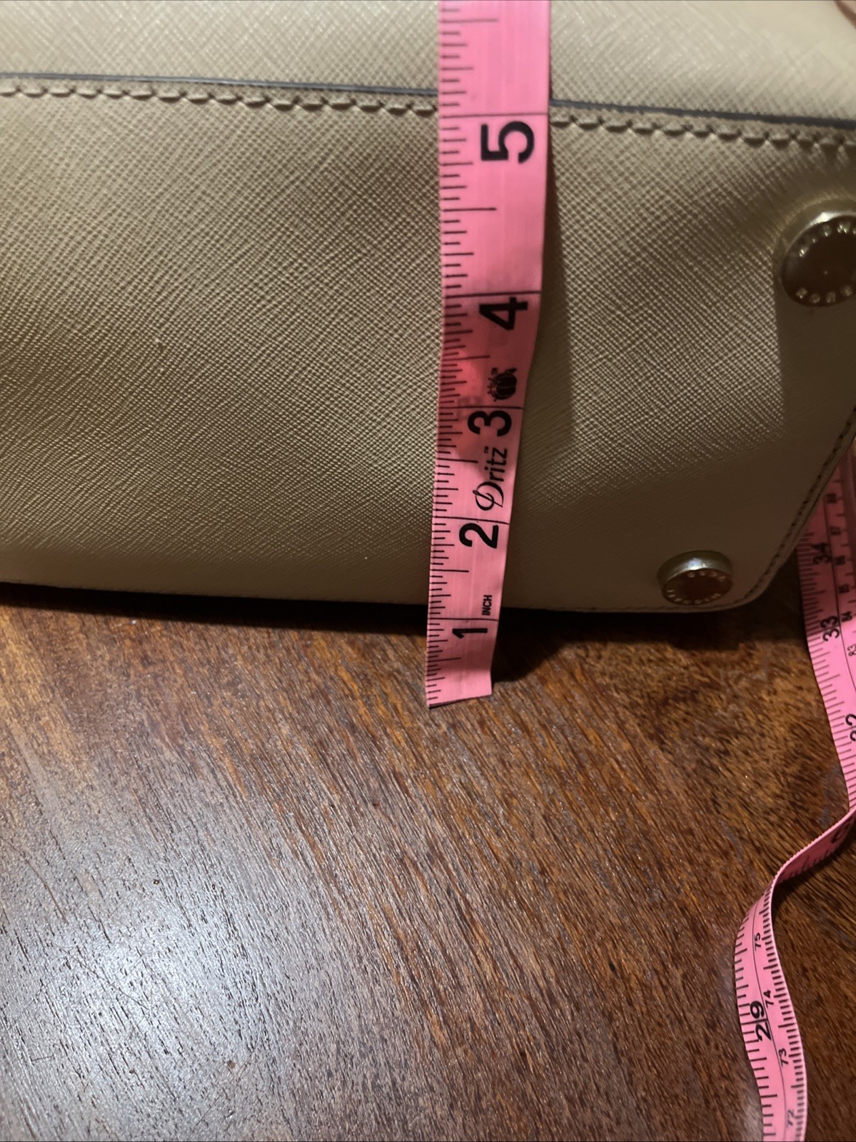 Michael Kors Savannah Medium Saffiano Taupe Satchel Leather Handbag*READ