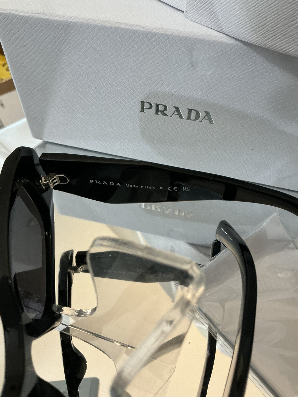 NIB PRADA BLACK RECTANGLE 1AB5S0 EYEWEAR PRADA 49-20-145