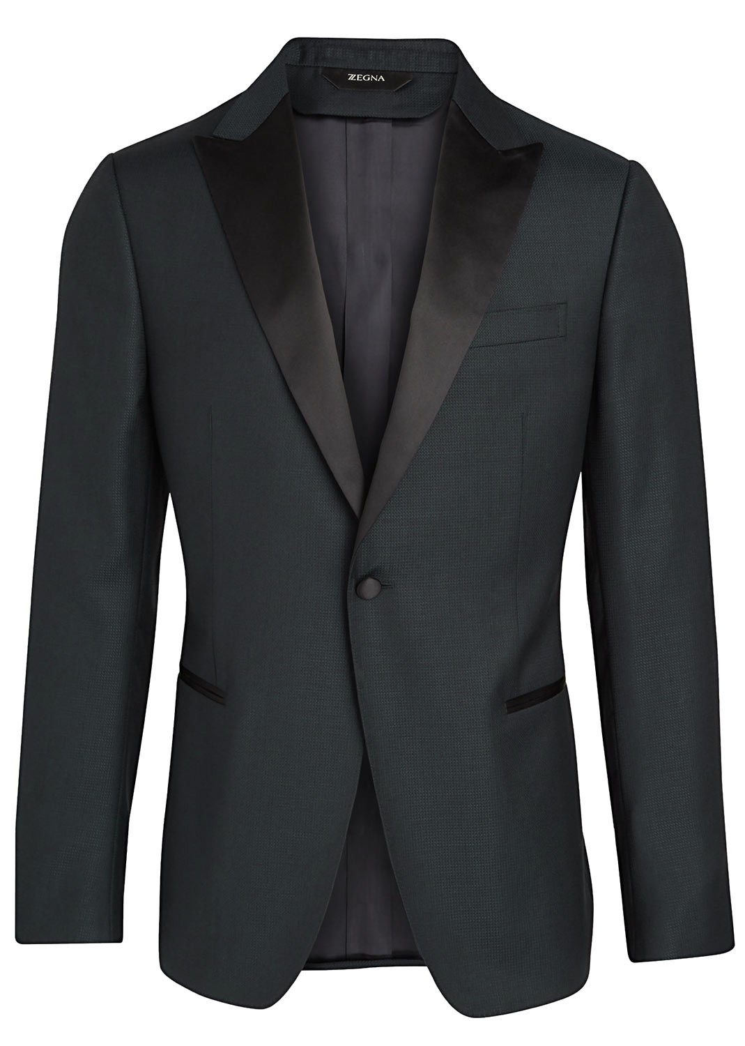 Z Zegna Mens Peak Satin Lapel Wool Tuxedo Jacket 38 Short Green IT 48 NWT $1345