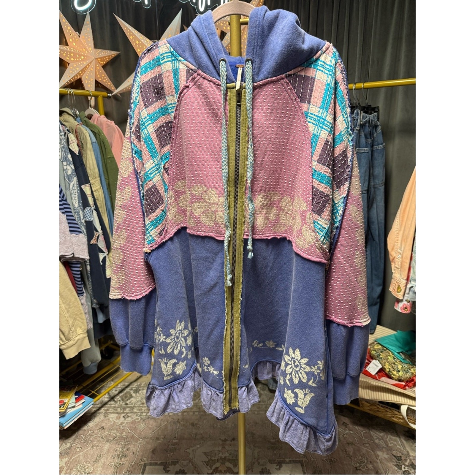 Free People / Ryder Cardi / Boho Kantha Patchwork Jacket Size Large