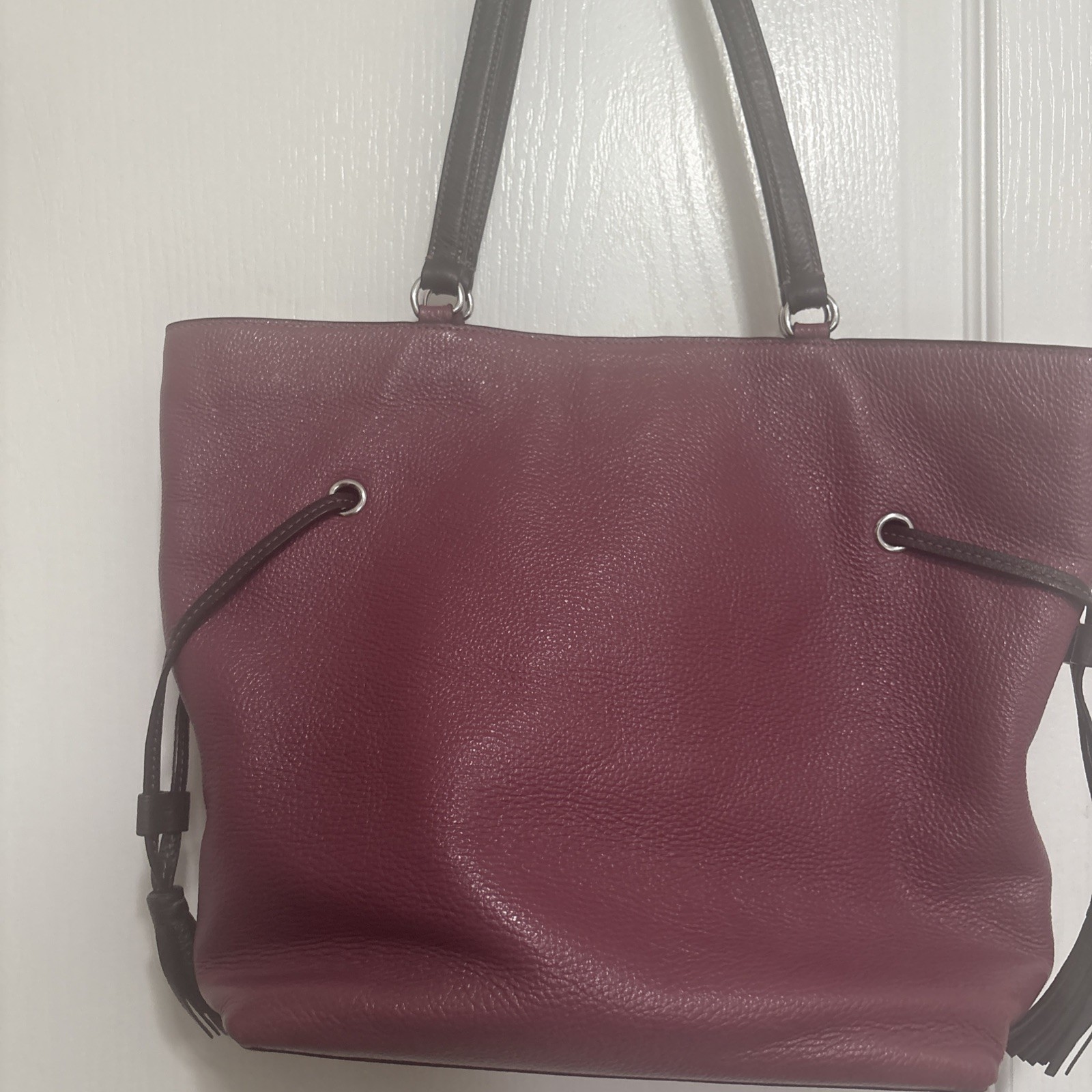 Coach Leather Tote Andy Horse And Carriage Light Raspberry With Matching Wallet