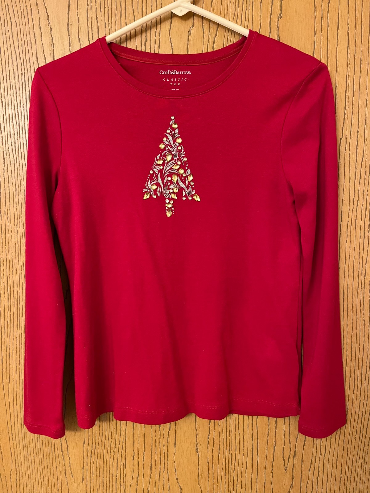 Croft & Barrow Holiday Red Classic Tee, Size PXS, Limited Use, Very Nice!