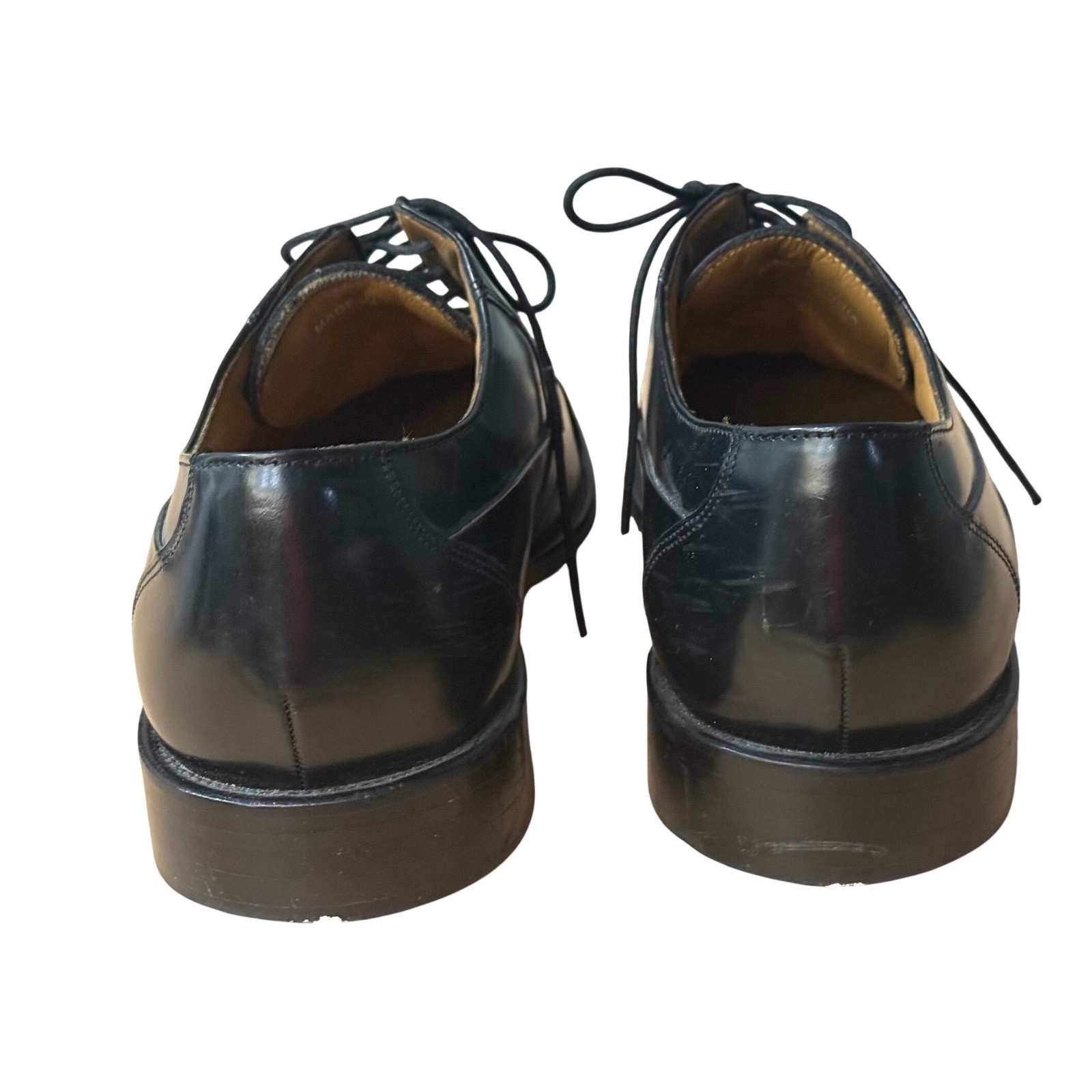 Bostonian Mens Black Leather Cap Toe Derby Dress Shoes 25030 Size 9 W