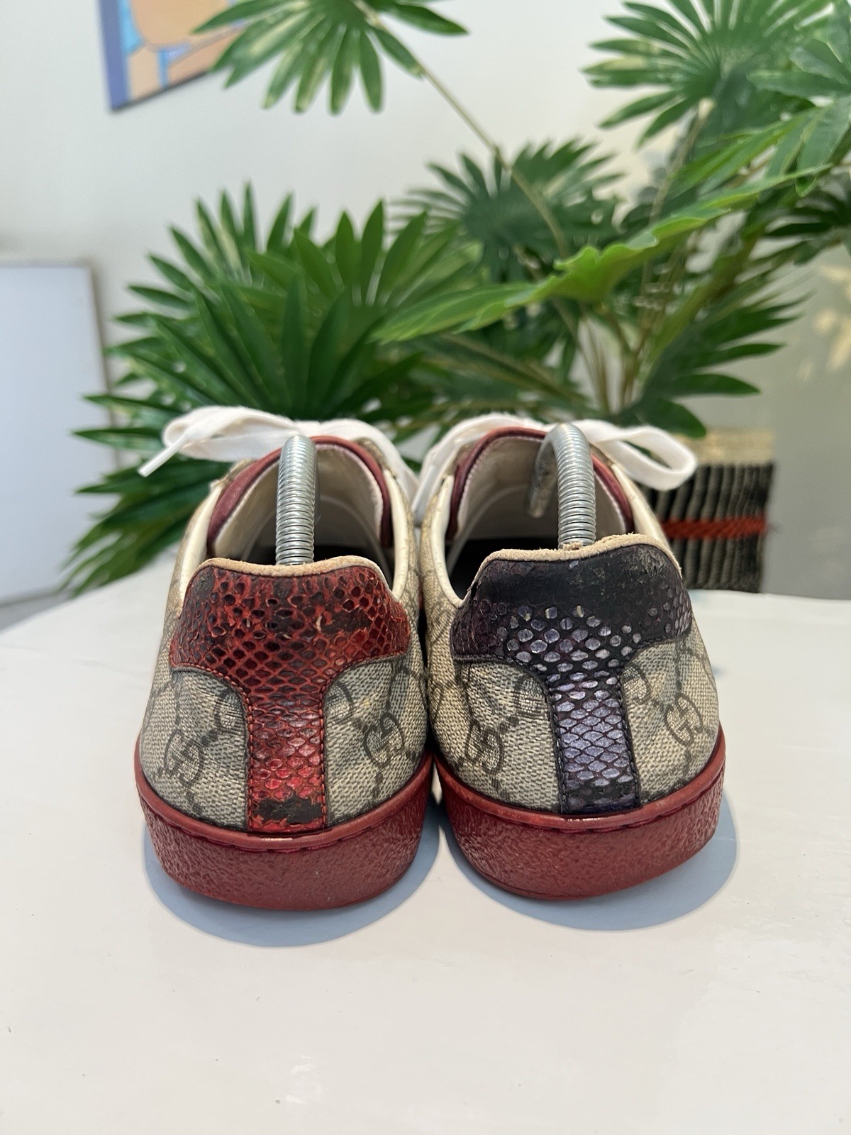 Gucci Ace GG Supreme Canvas Low Top Casual Sneaker Men’s Ebony 429445 U.S 7