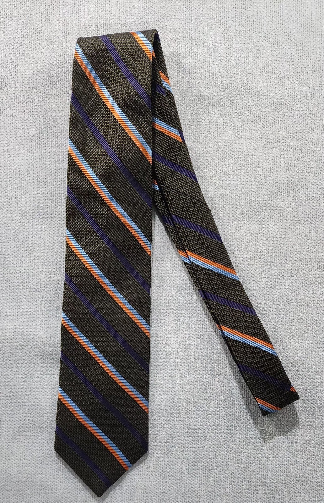 NWOT Brooks Brothers Maker Merchant grenadine Striped silk tie 3.25″ Made In USA