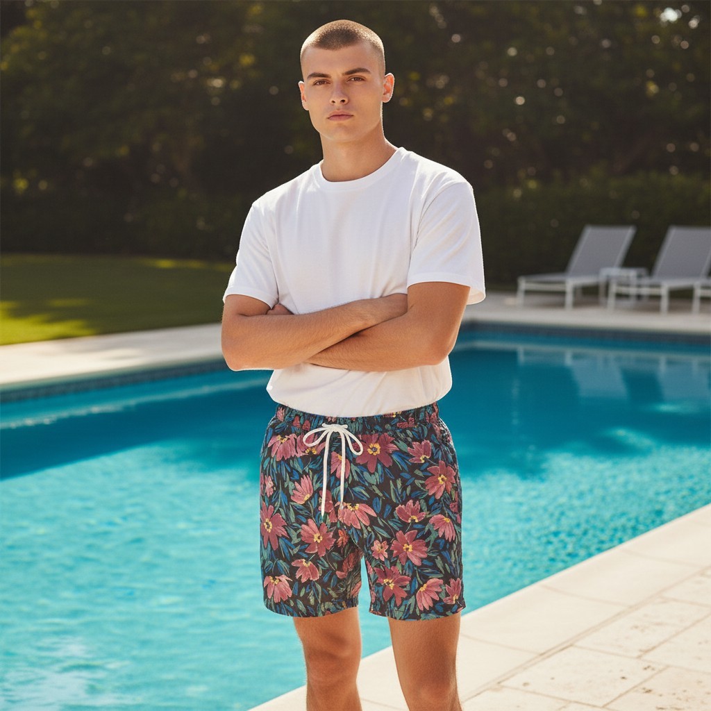 Bonobos Men’s XL 9″ Inseam Swim Trunks Floral Quick Dry Compression Liner