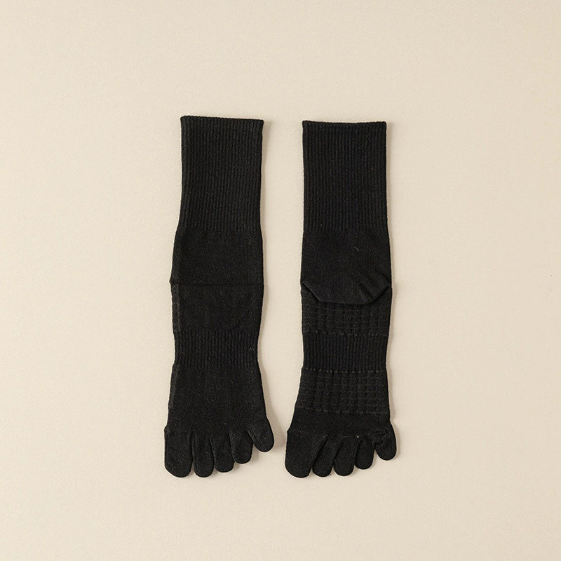 Women Crew Ankle Five Finger Toe Solid Casual Mesh Color Sport Cotton Sock 5Pack